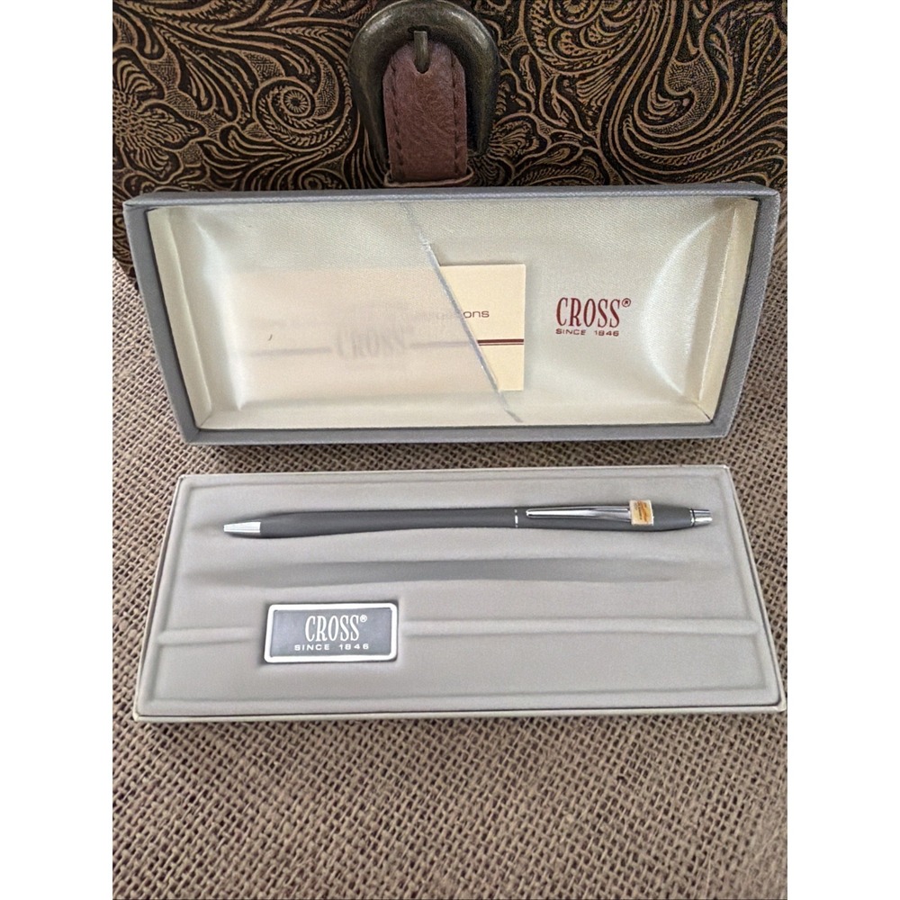 1980s Cross Century Black Matt Grey Fountain Pen CHEVY The Heartbeat Of America